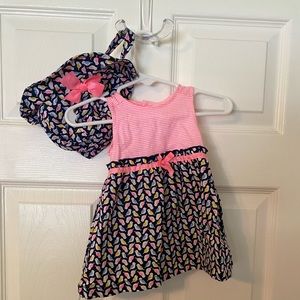 Carters Baby dress with matching Hat